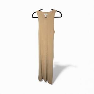 The Drop Tan Ribbed Sleeveless Tank Maxi Dress Size M